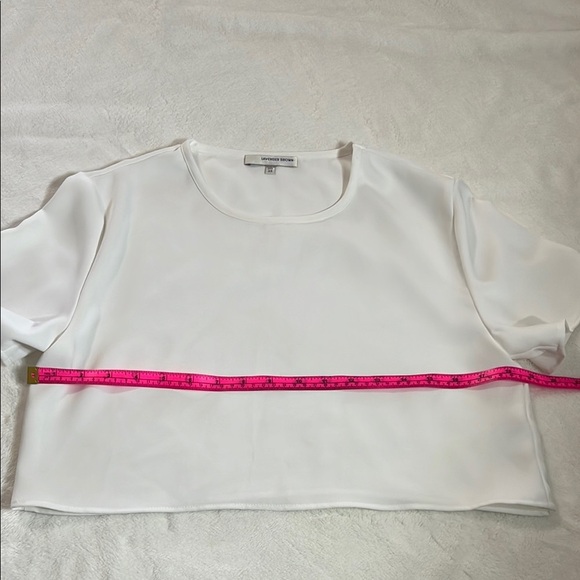Lavender Brown White Boxy Crop T-Shirt - Picture 5 of 7